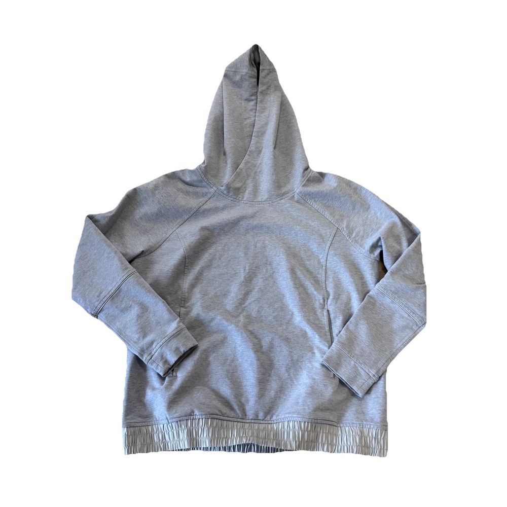 Lululemon All Good Pullover Satin Lined Hoodie Gray Silver Women's Size 12